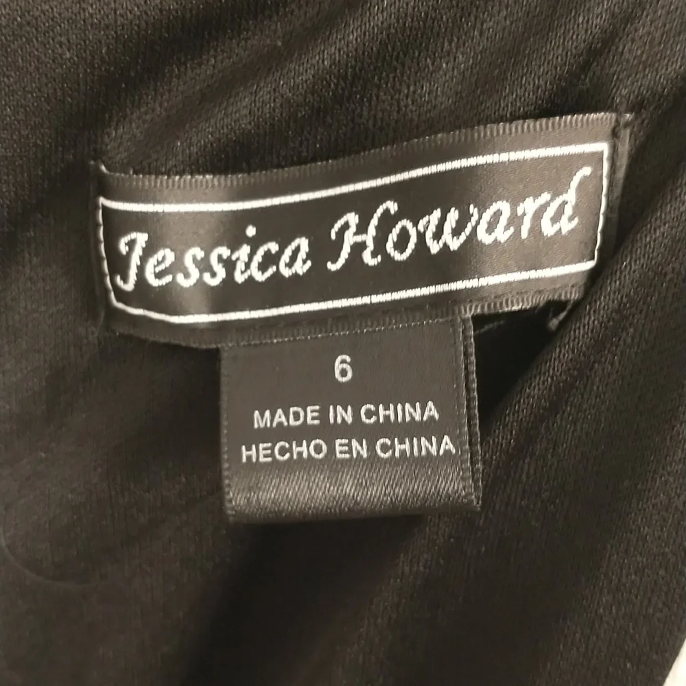 Black Party Dress Vintage Jessica Howard NWT Fit and Flare Sexy Neckline Flirty - Picture 9 of 10